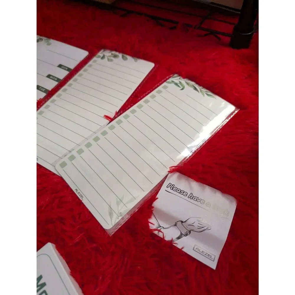Alezel Magnetic Weekly Calendar & To Do List Fridge Whiteboard Set New